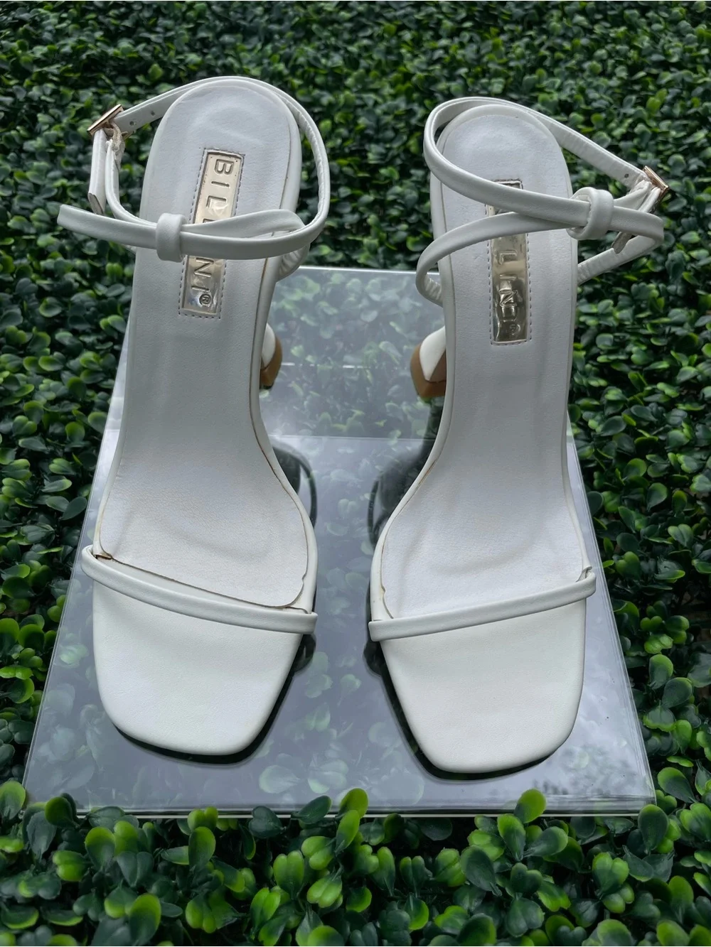 Billini White Strappy Heels with Stiletto